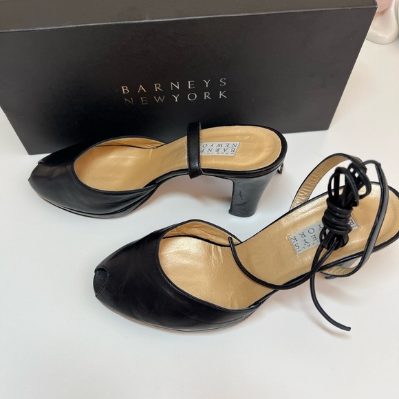 Barneys Newyork Open toe Leather wrap Ankle heel Shoes - Picture 11 of 16